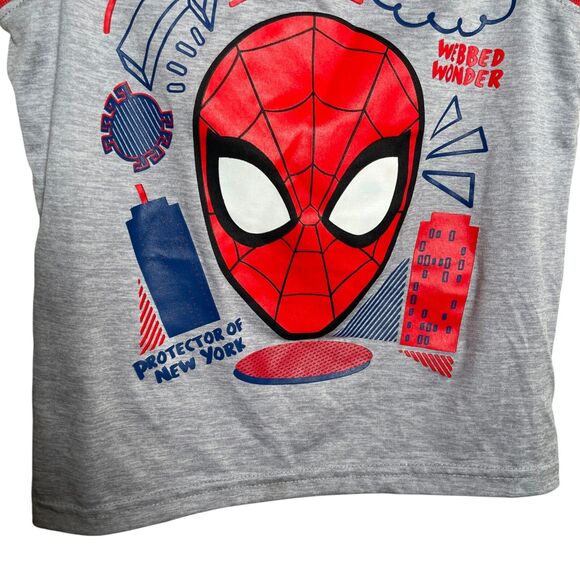 Marvel Spider-Man Tank Top Boy's 6 Gray Graphic Tee Sleeveless Red - Picture 6 of 7